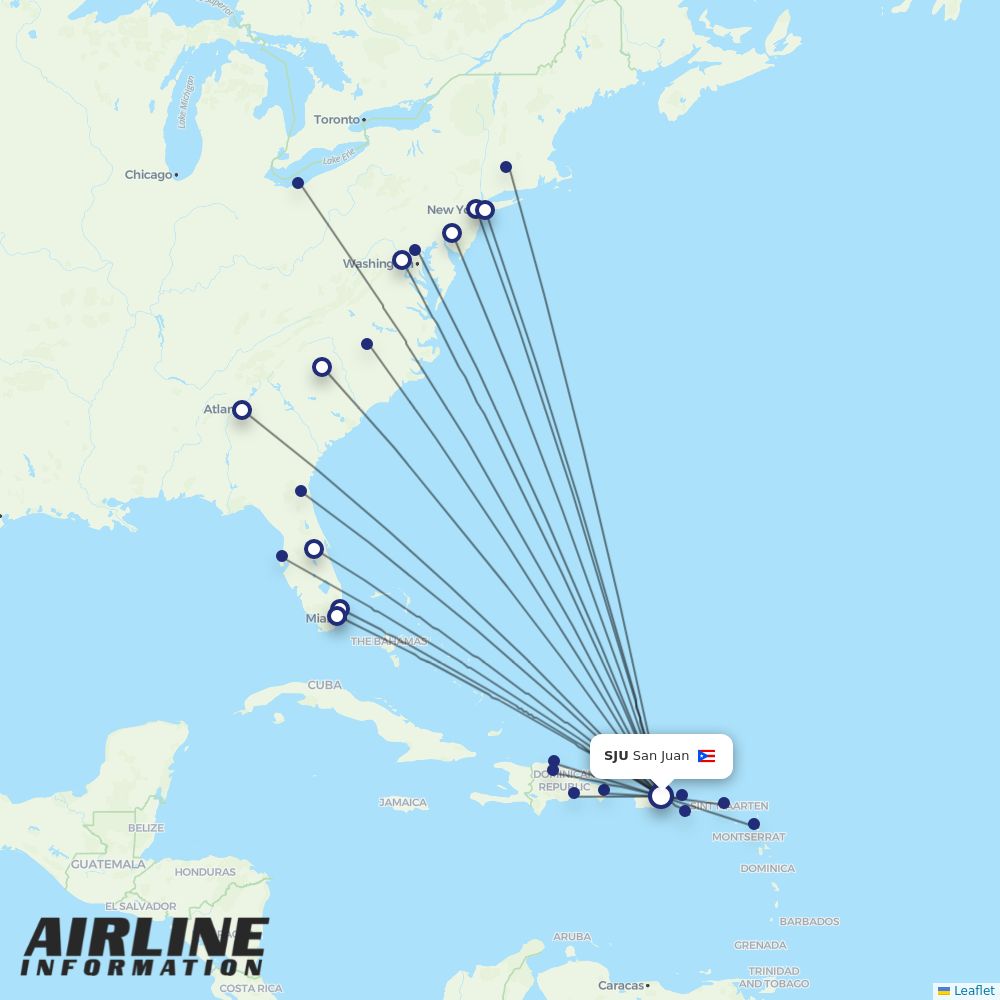 Frontier routes from SJU