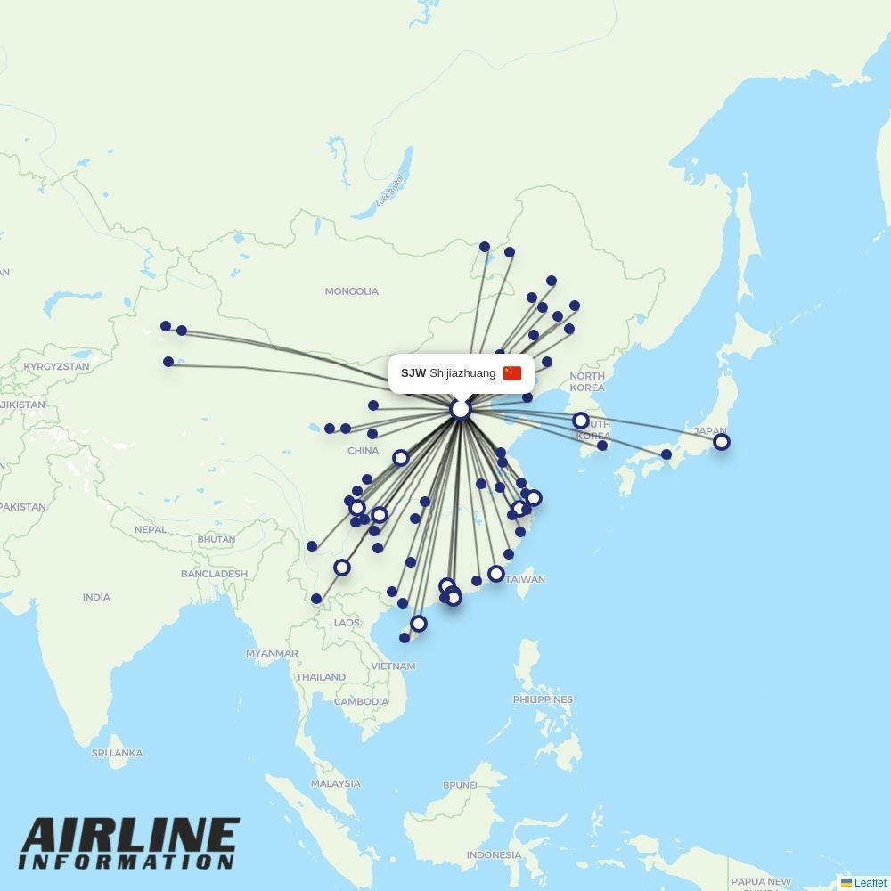 Spring Airlines routes from SJW