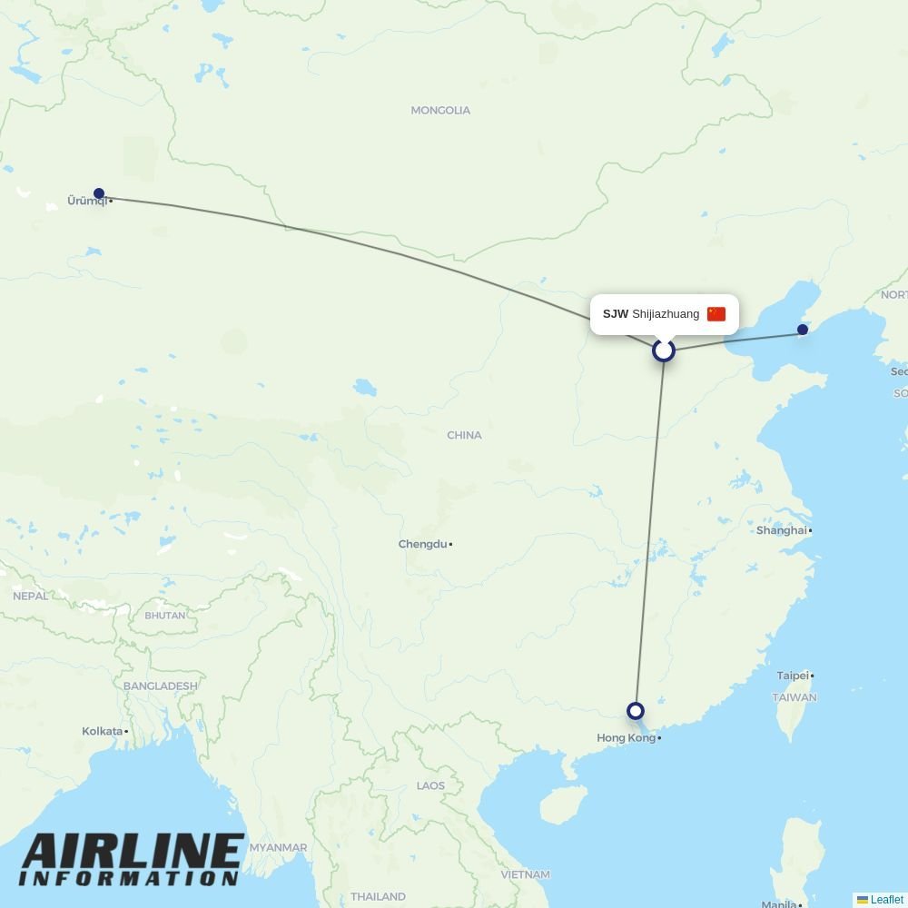 China Southern routes from SJW