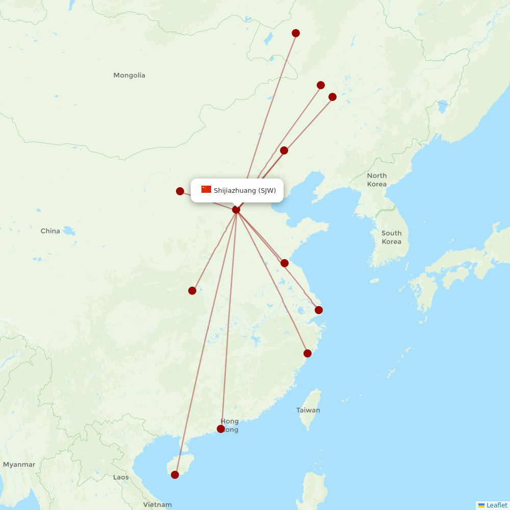 China United Airlines at SJW route map