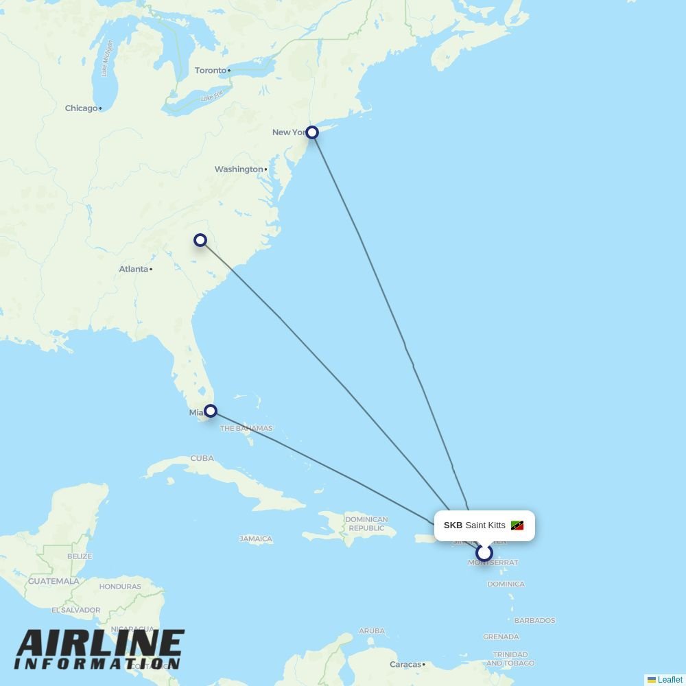 American Airlines routes from SKB