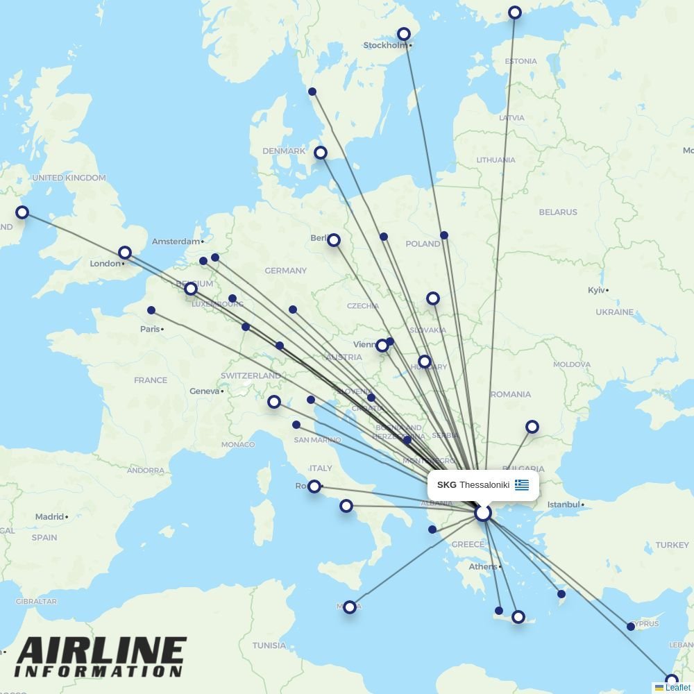 Ryanair routes from SKG