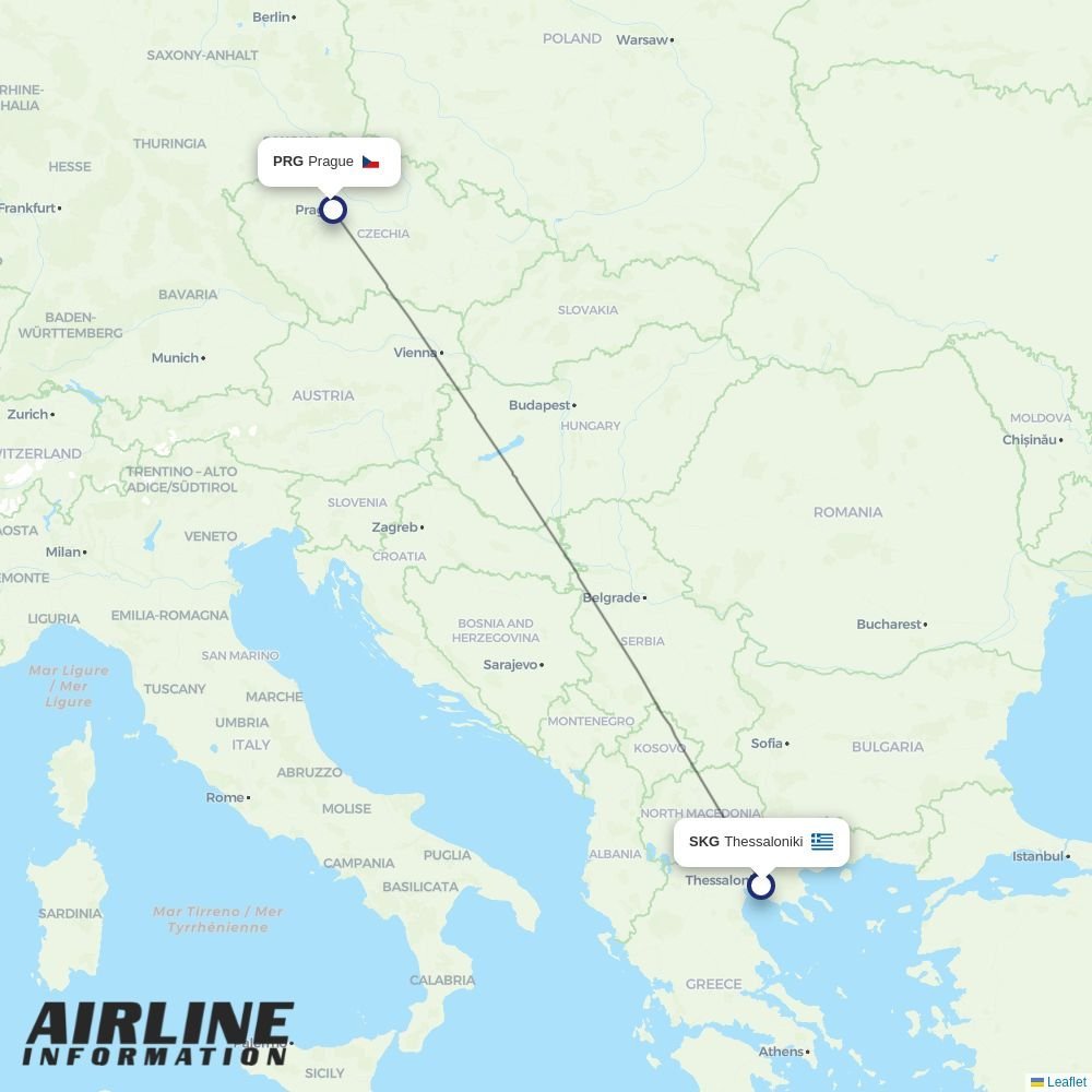 Luxair routes from SKG
