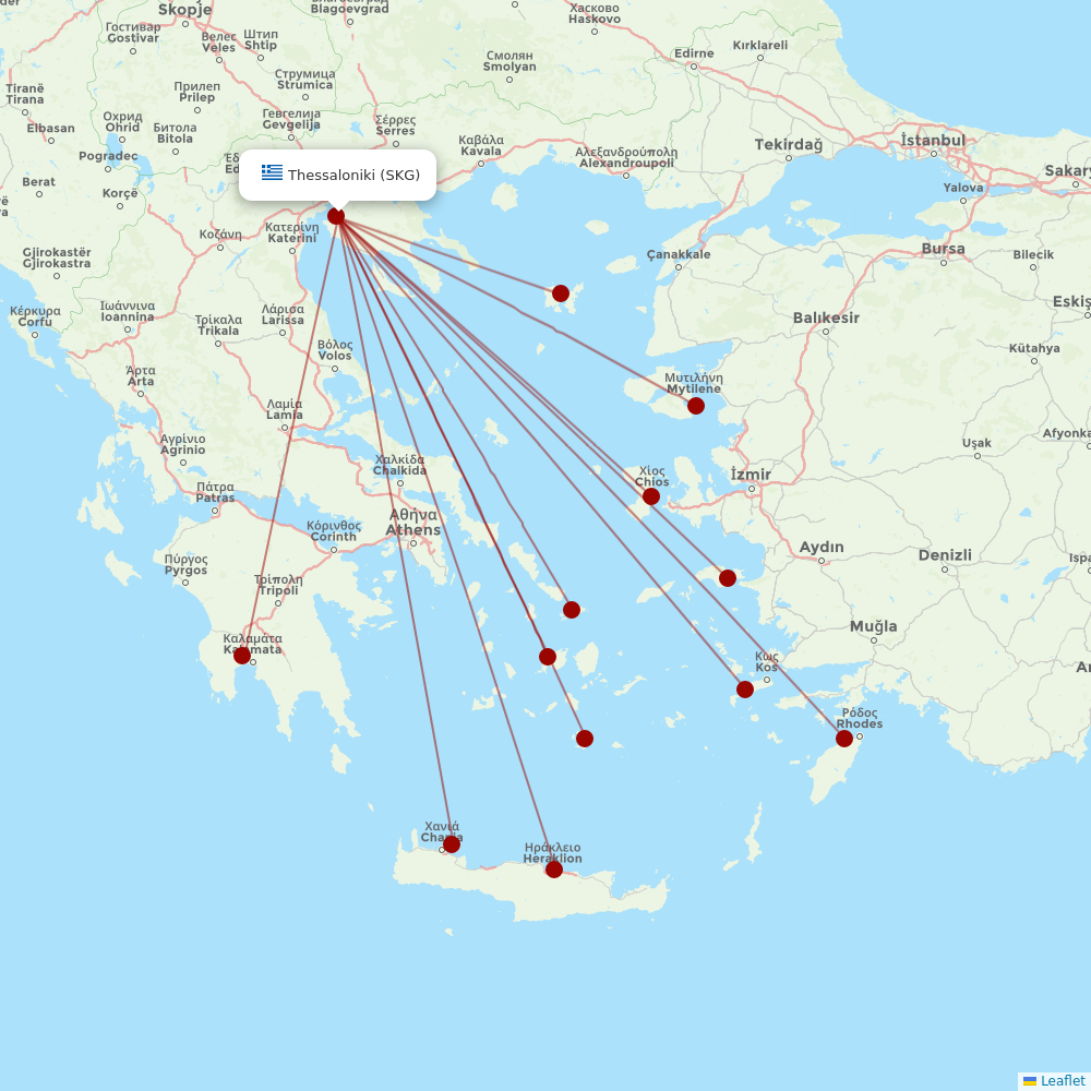 Olympic Air at SKG route map