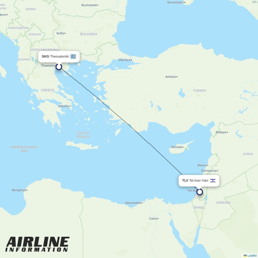 TUS Air routes from SKG