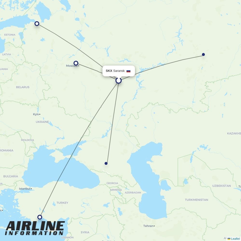 Azimuth routes from SKX