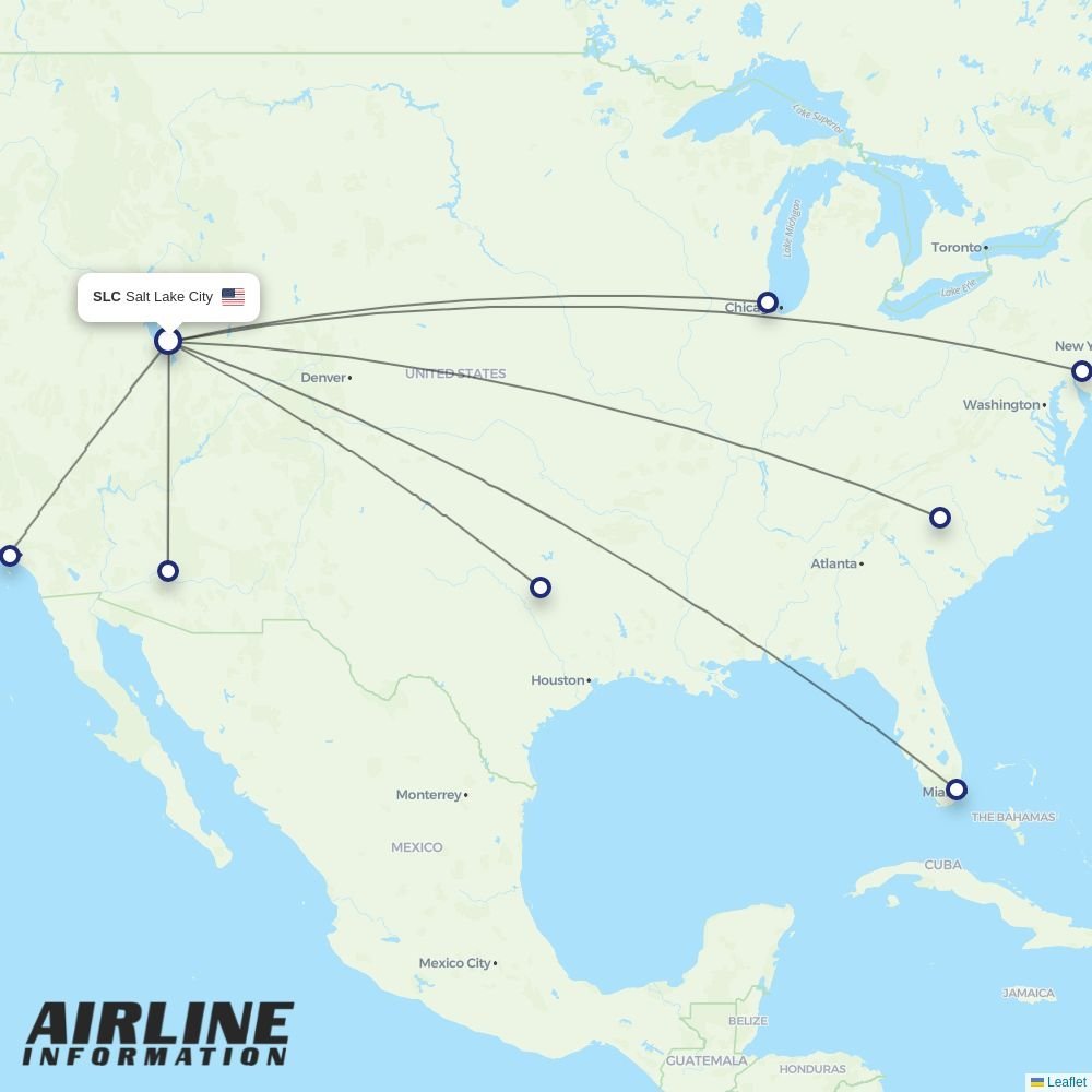 American Airlines routes from SLC