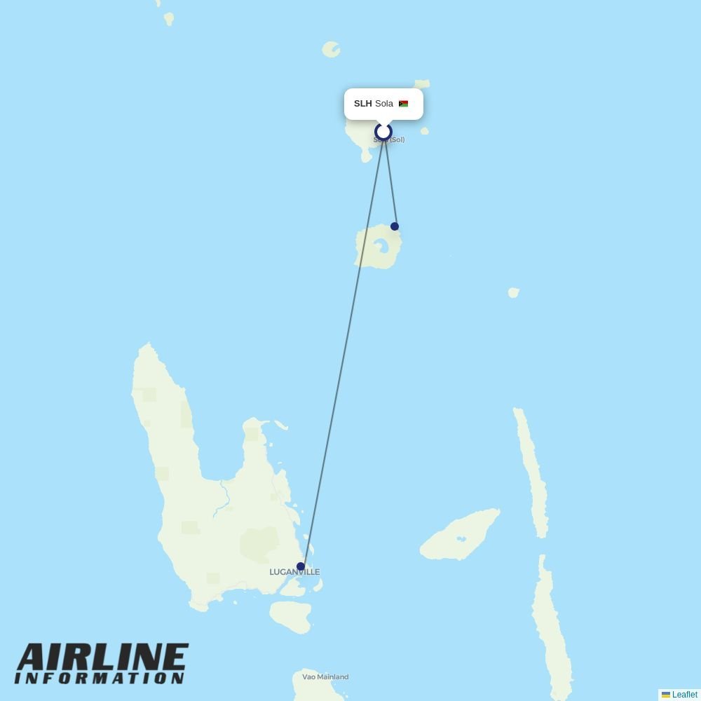 Air Vanuatu routes from SLH