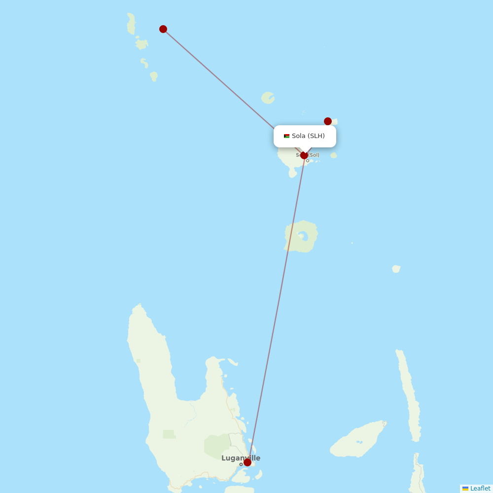 Air Vanuatu at SLH route map