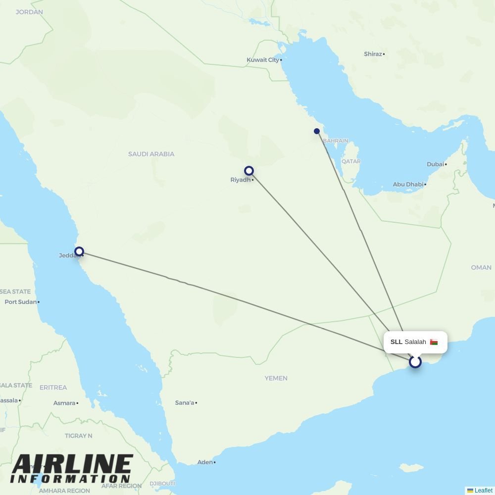 Flynas routes from SLL