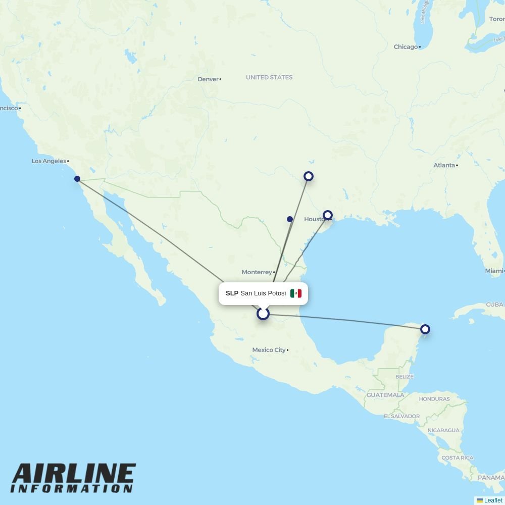 Volaris routes from SLP