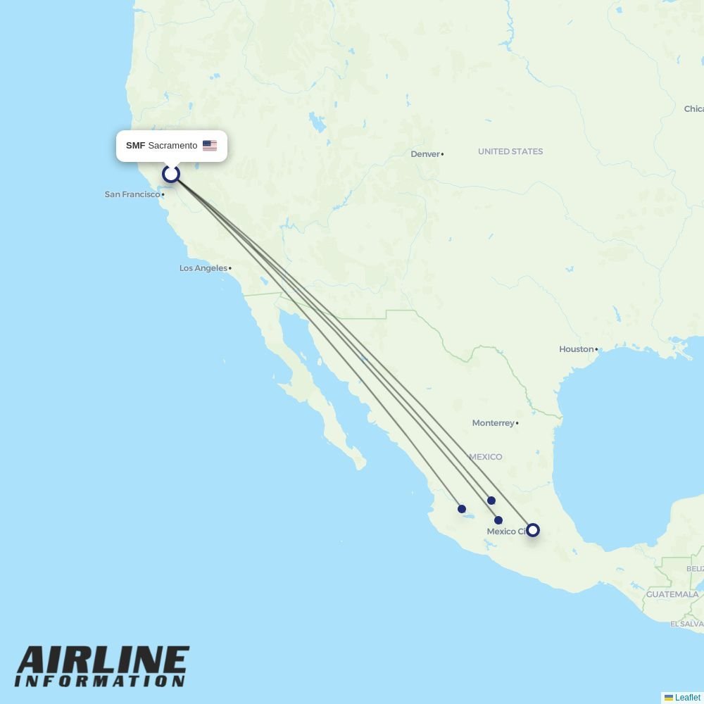 Volaris routes from SMF