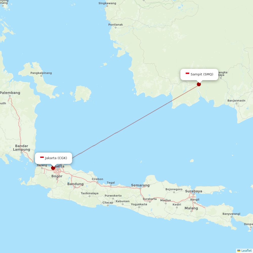 Nam Air at SMQ route map