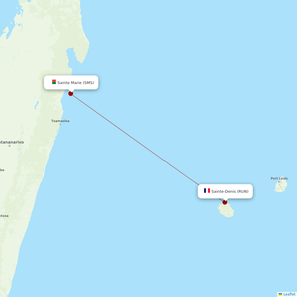 Air Madagascar at SMS route map