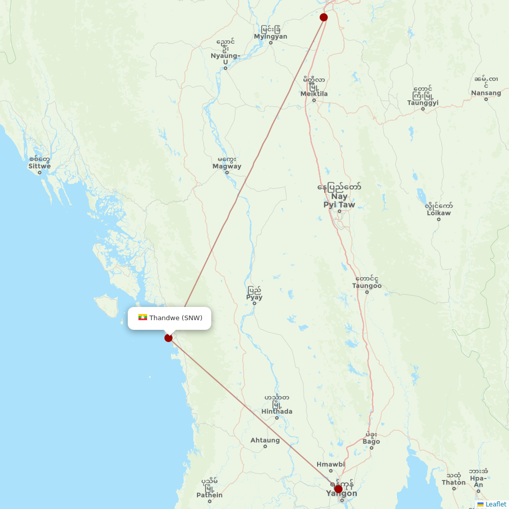 Air KBZ at SNW route map
