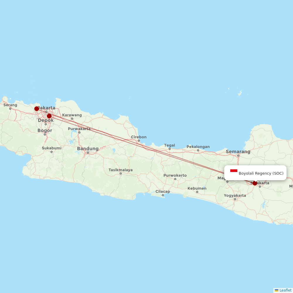 Batik Air at SOC route map