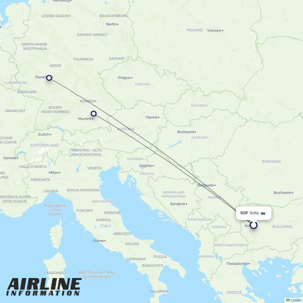 Lufthansa routes from SOF