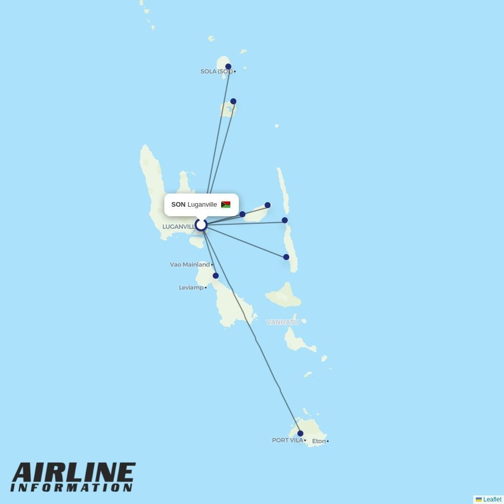 Air Vanuatu routes from SON
