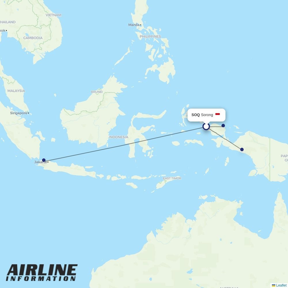 Batik Air routes from SOQ