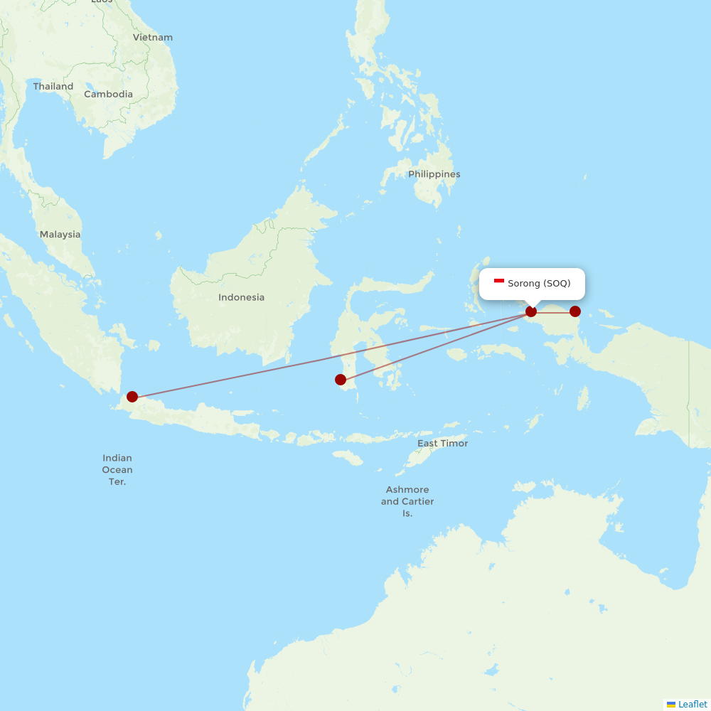 Batik Air at SOQ route map