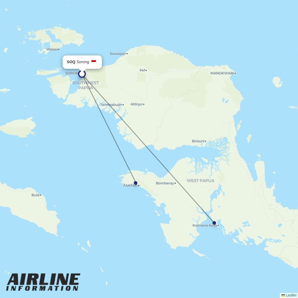 Wings Air routes from SOQ