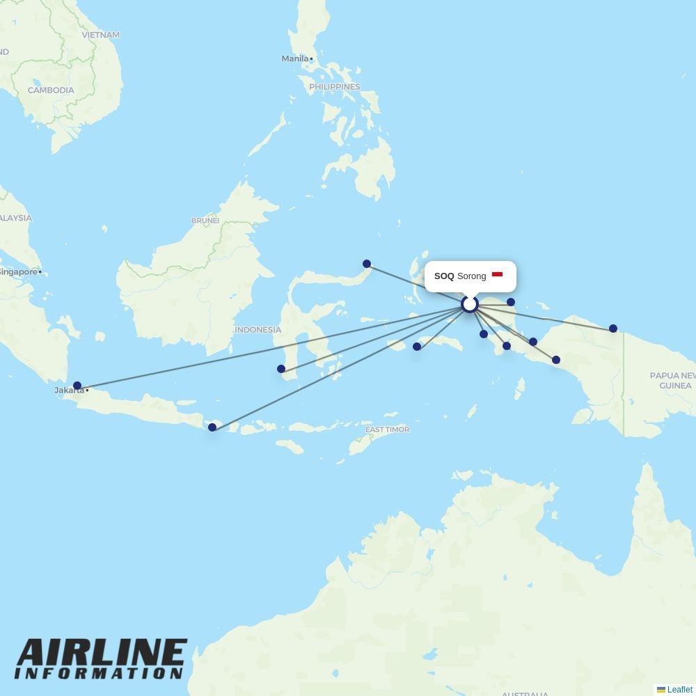Lion Air routes from SOQ