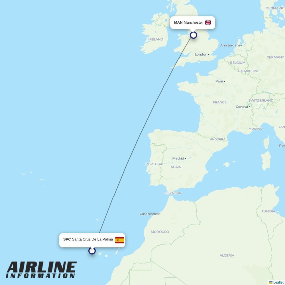 Jet2 routes from SPC