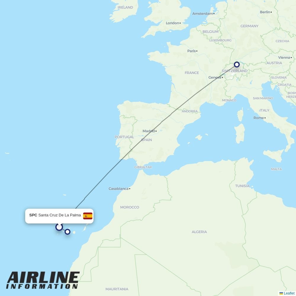 Edelweiss routes from SPC