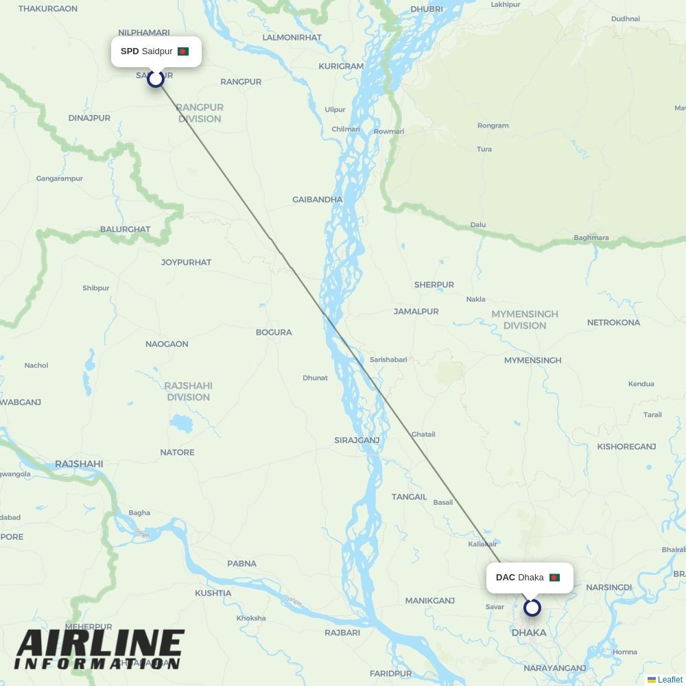 US-Bangla Airlines routes from SPD