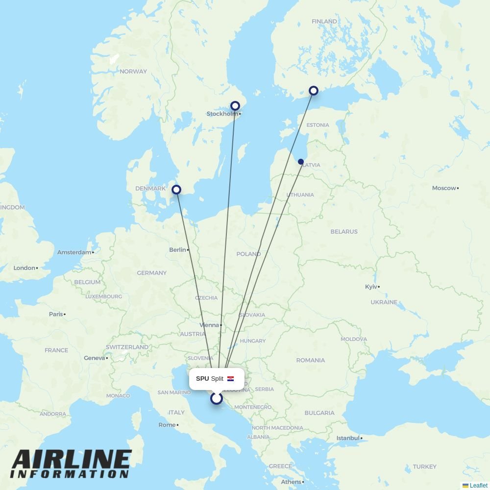 Norwegian Air Sweden routes from SPU