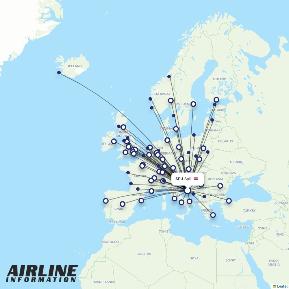 Norwegian routes from SPU