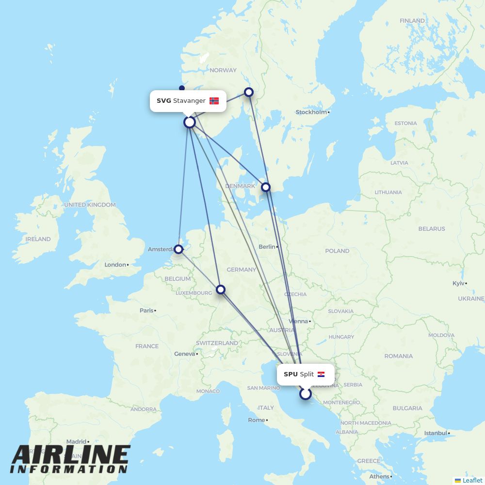 Airlines with flights from Split to Stavanger (SPU to SVG) | Airline ...