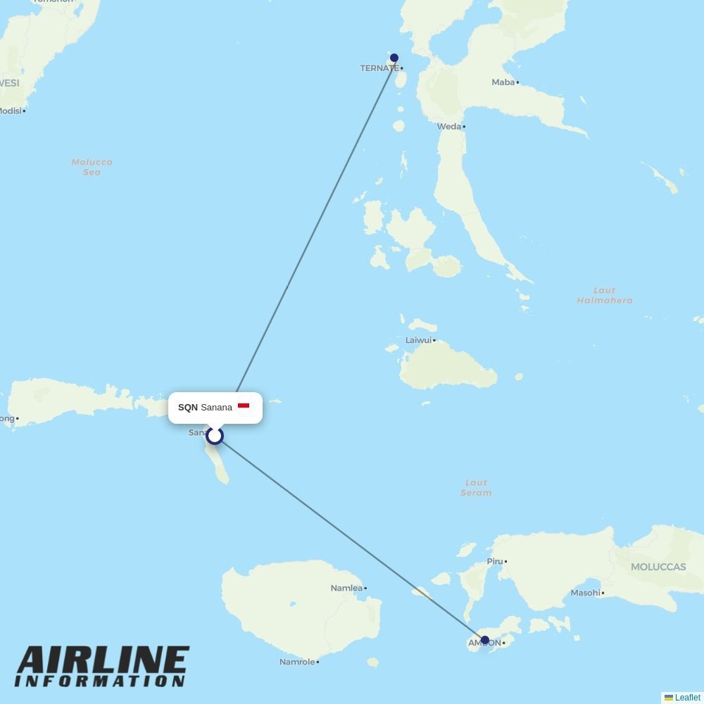 Trigana Air routes from SQN
