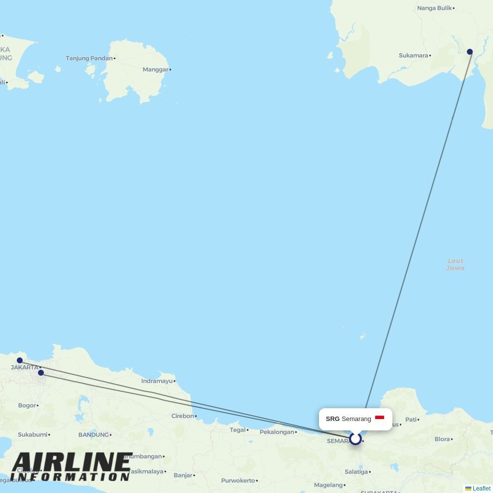 Batik Air routes from SRG