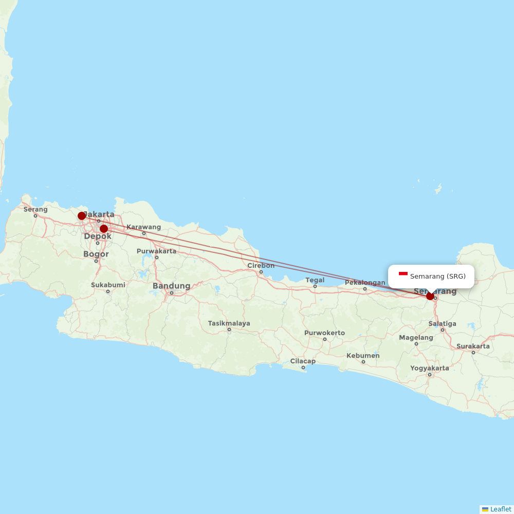 Batik Air at SRG route map
