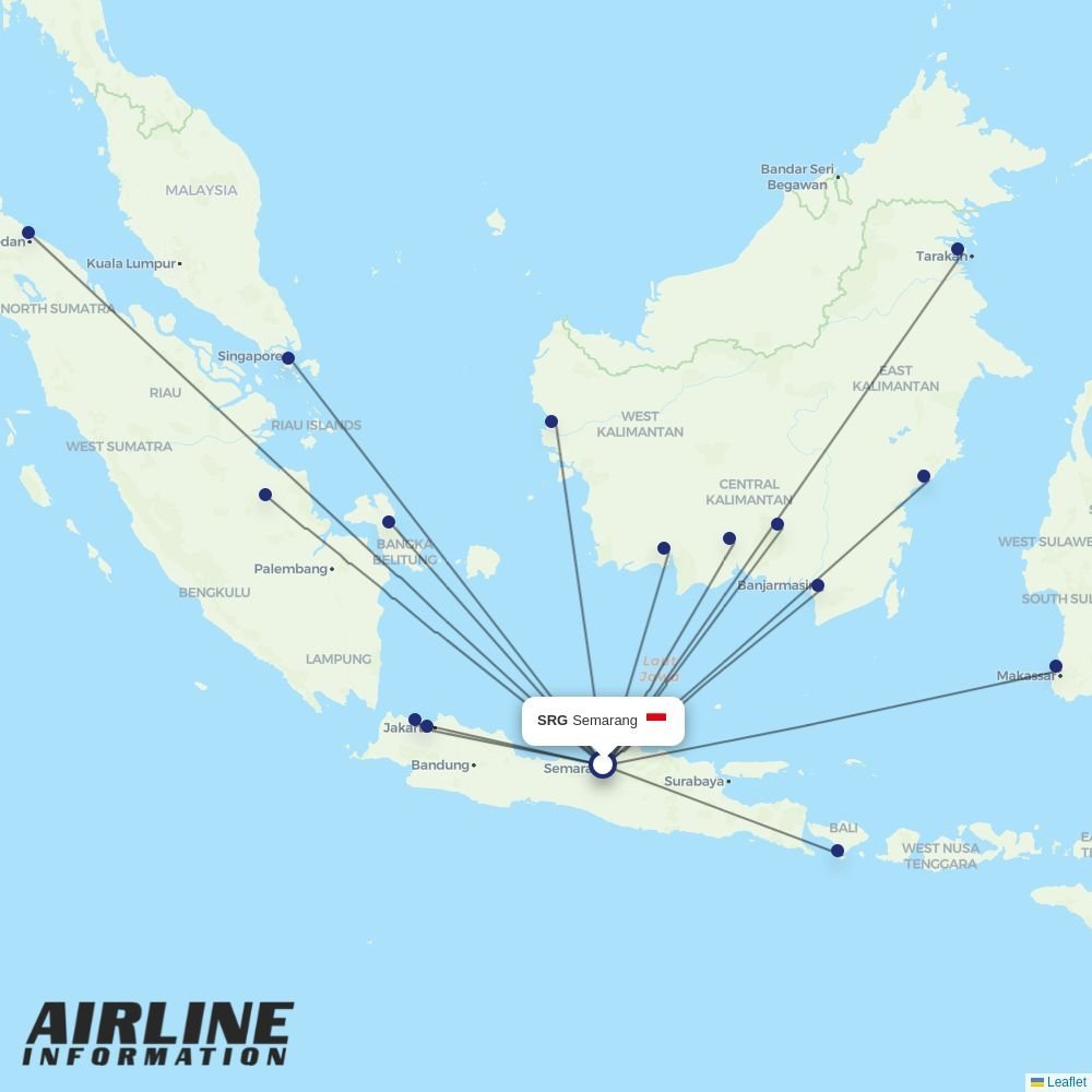 Lion Air routes from SRG