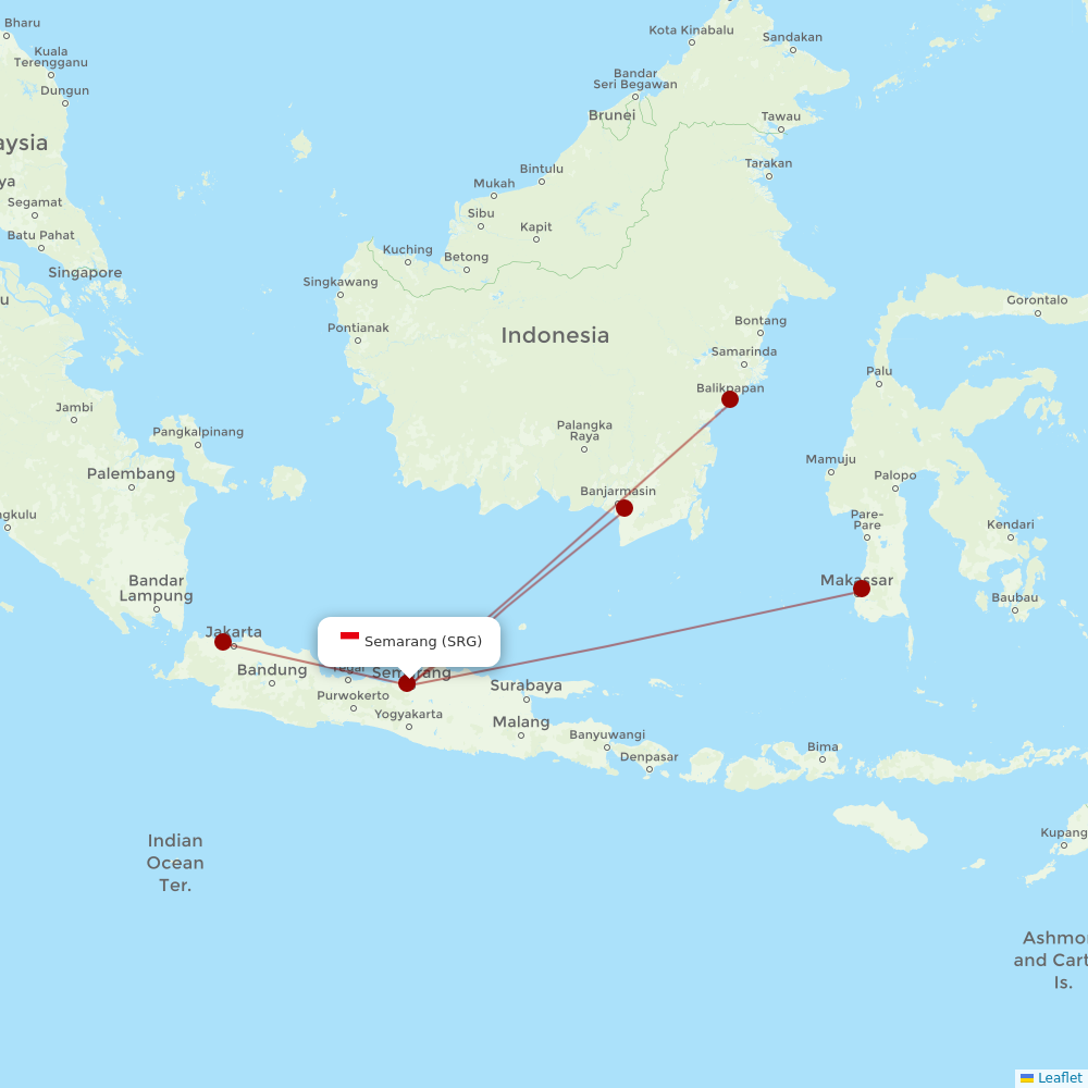 Lion Air at SRG route map