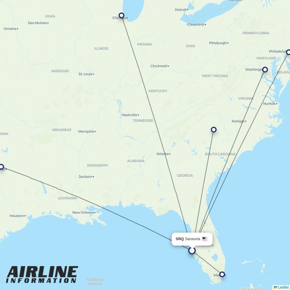 American Airlines routes from SRQ