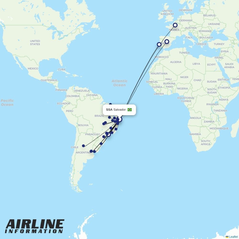 Gol routes from SSA