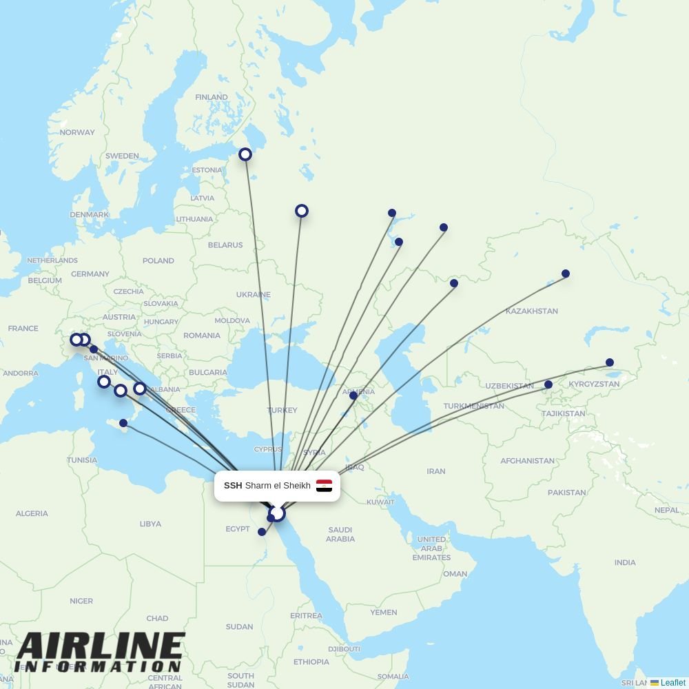 Air Cairo routes from SSH