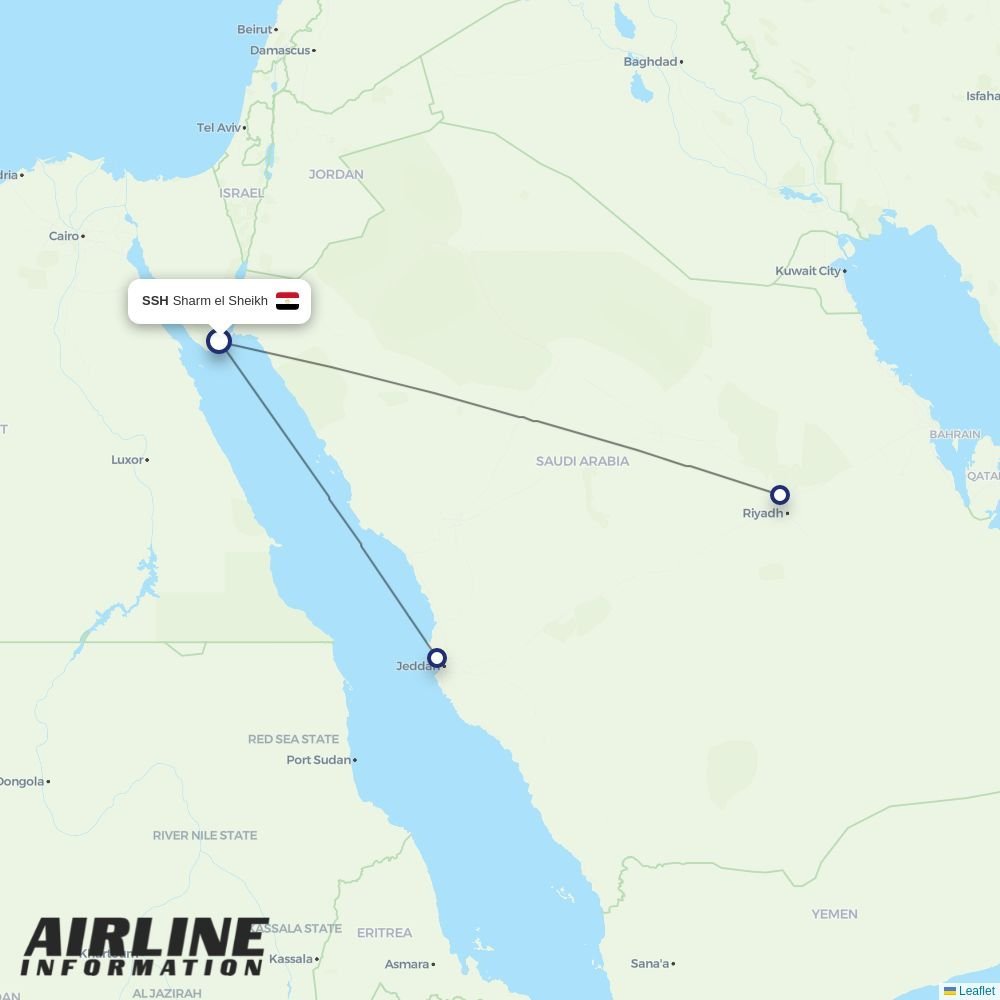 Flynas routes from SSH