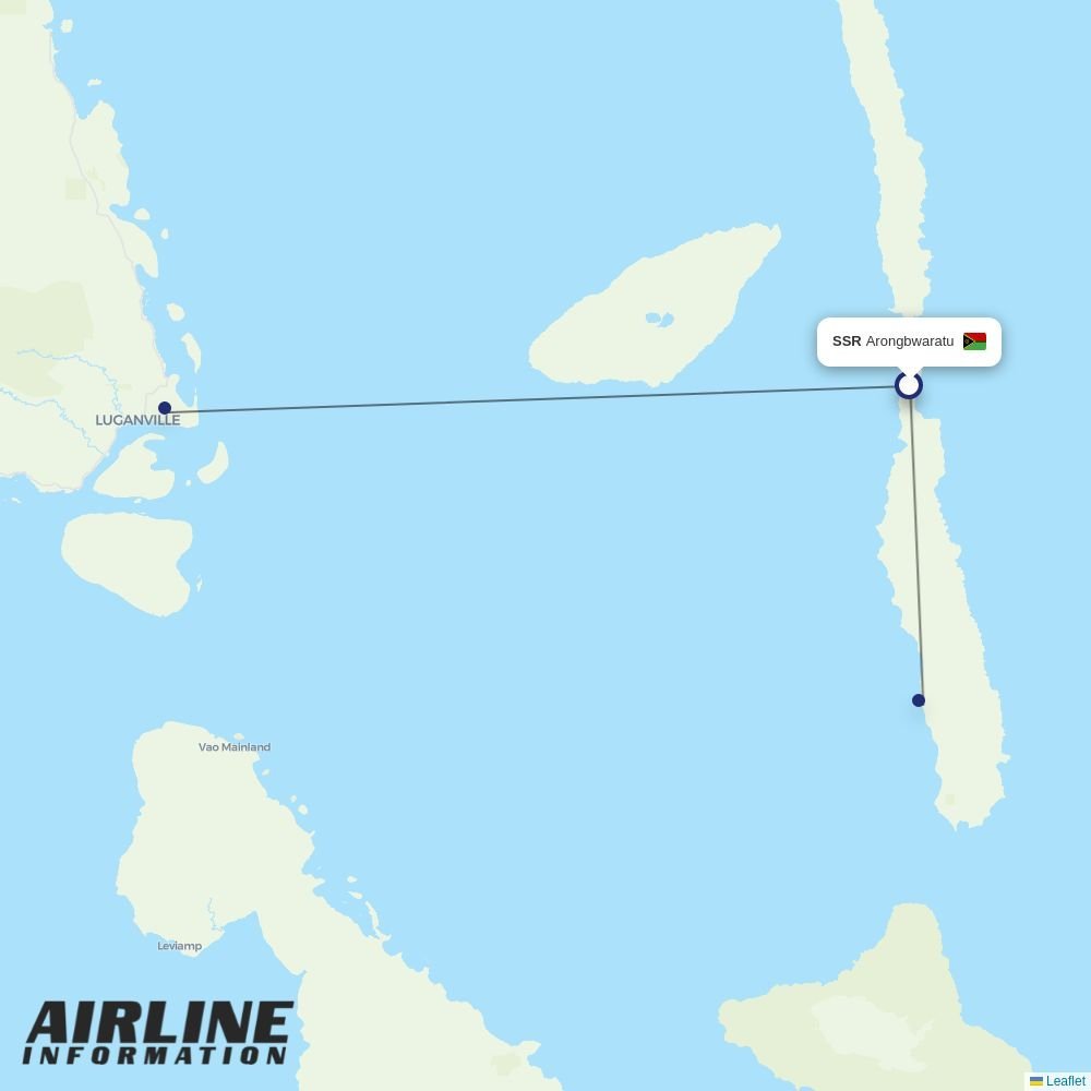 Air Vanuatu routes from SSR