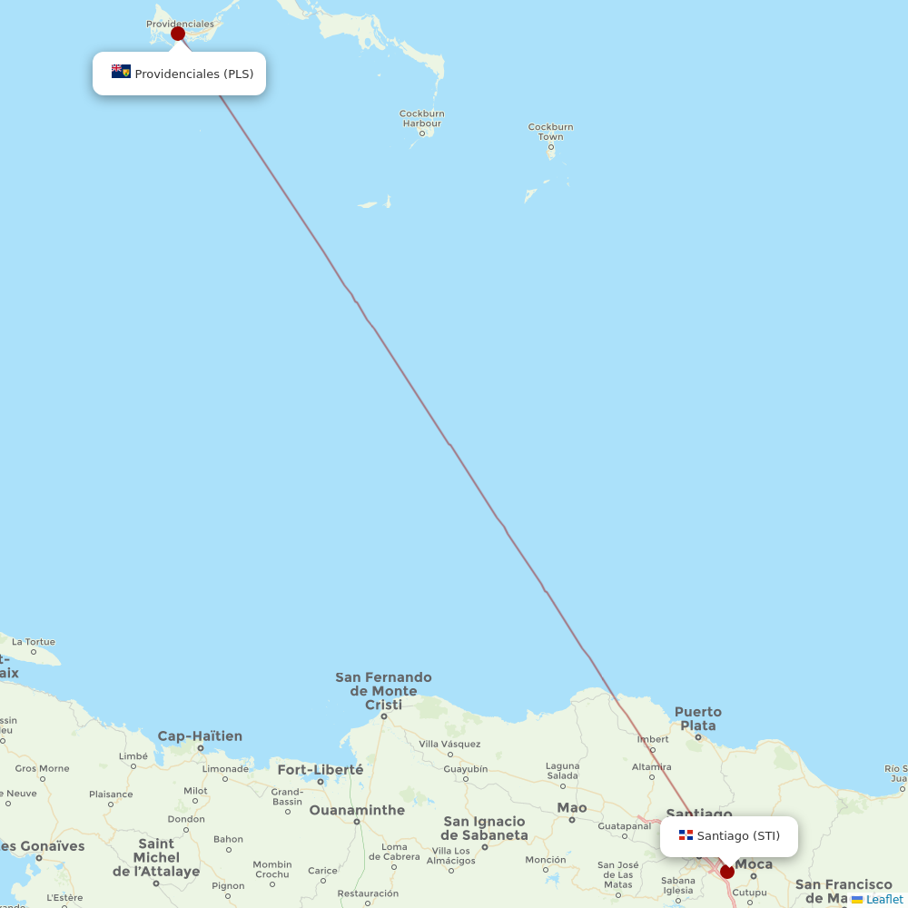 Caicos Express Airways at STI route map