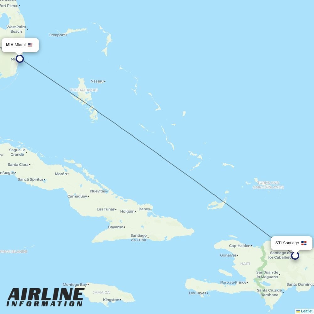 American Airlines routes from STI