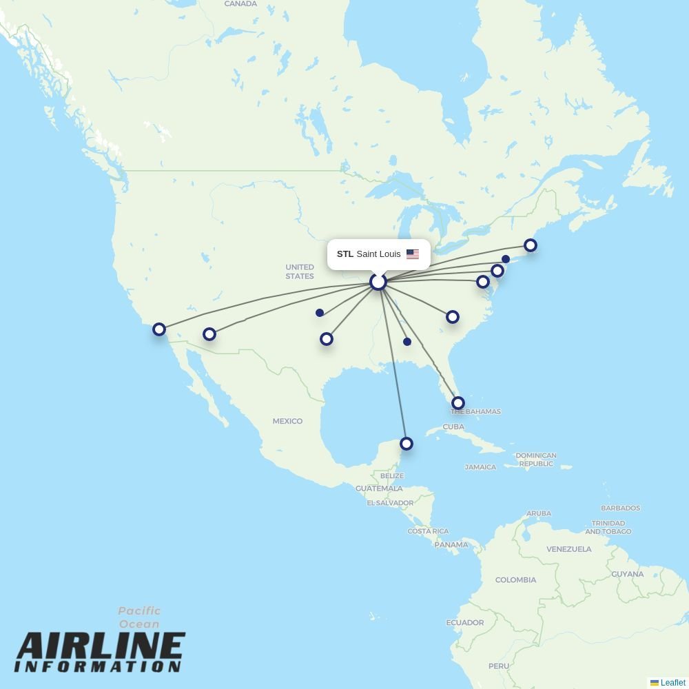 American Airlines routes from STL