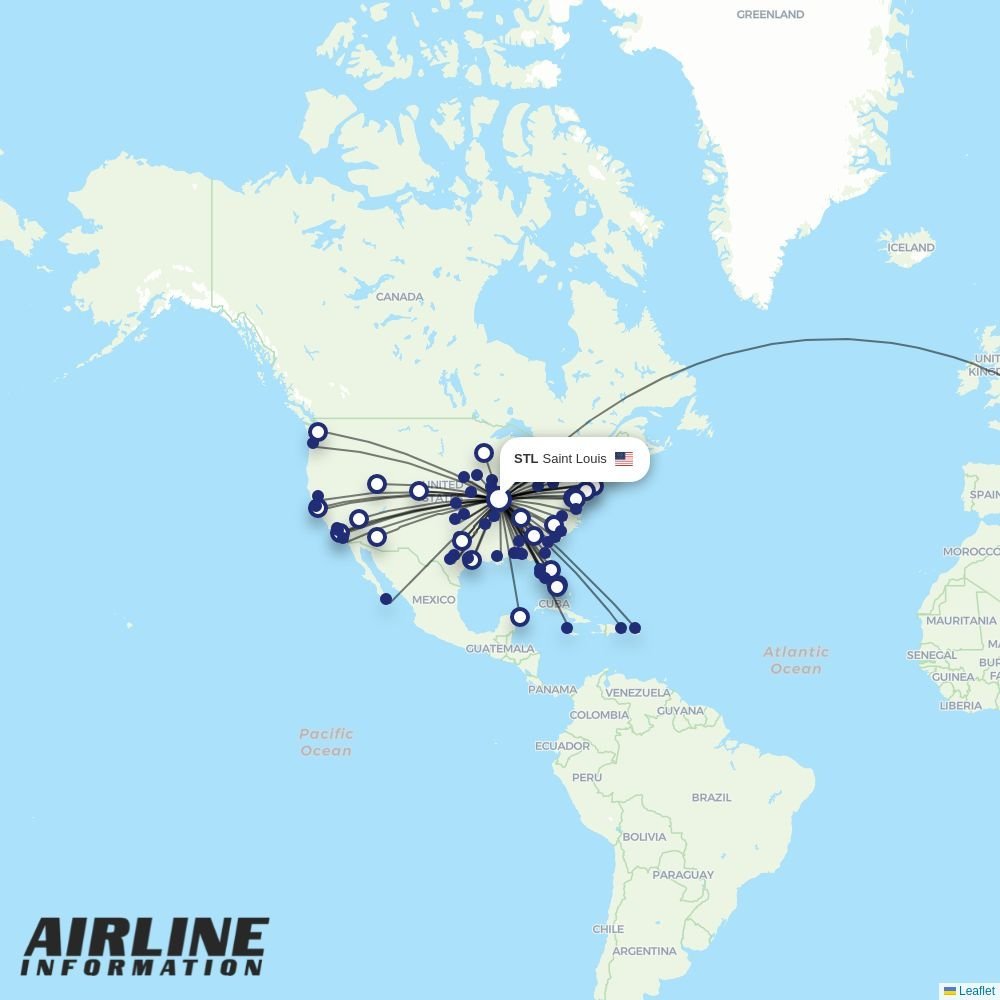 Delta routes from STL