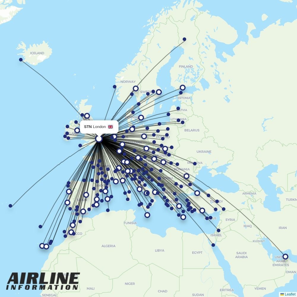 Jet2 routes from STN
