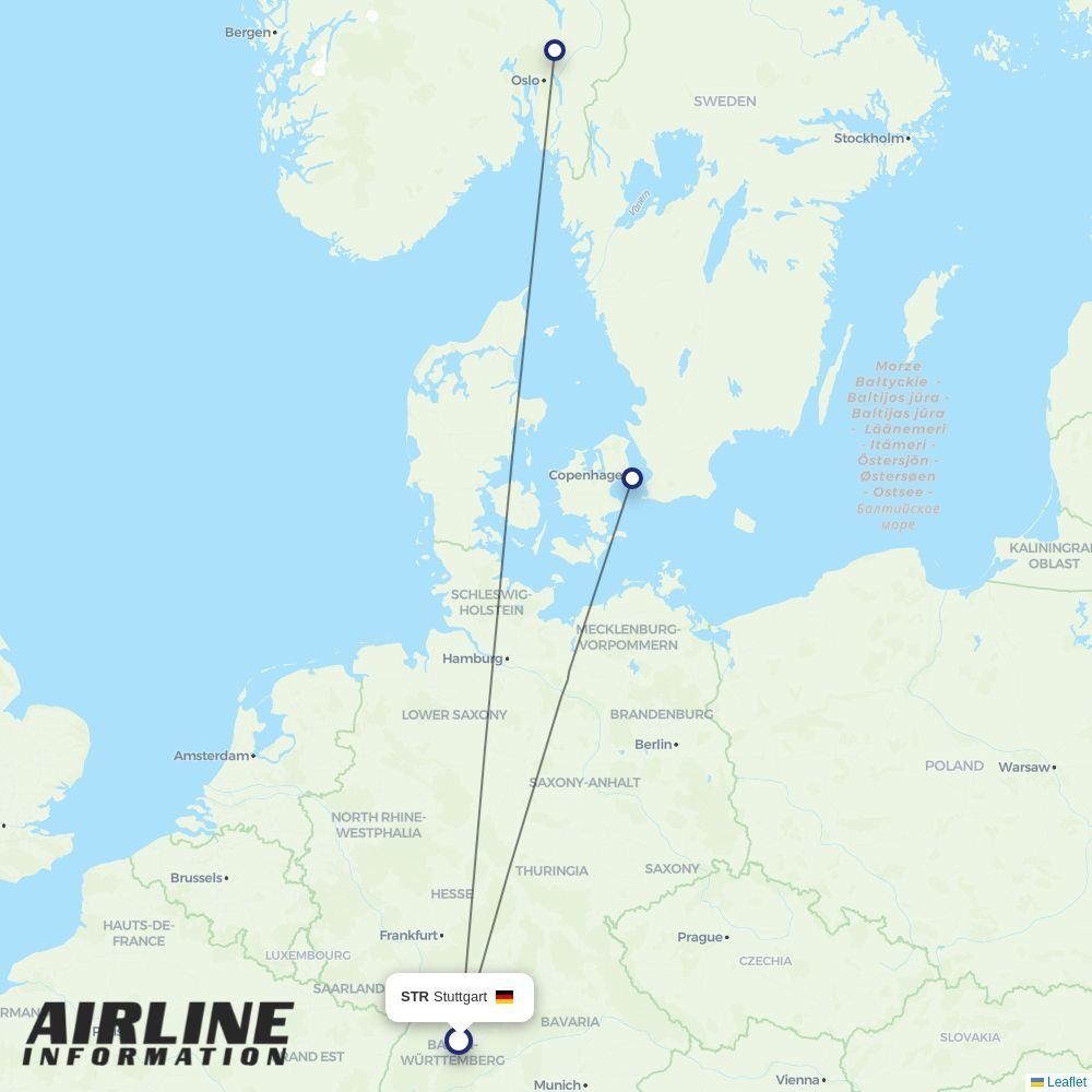 SAS routes from STR