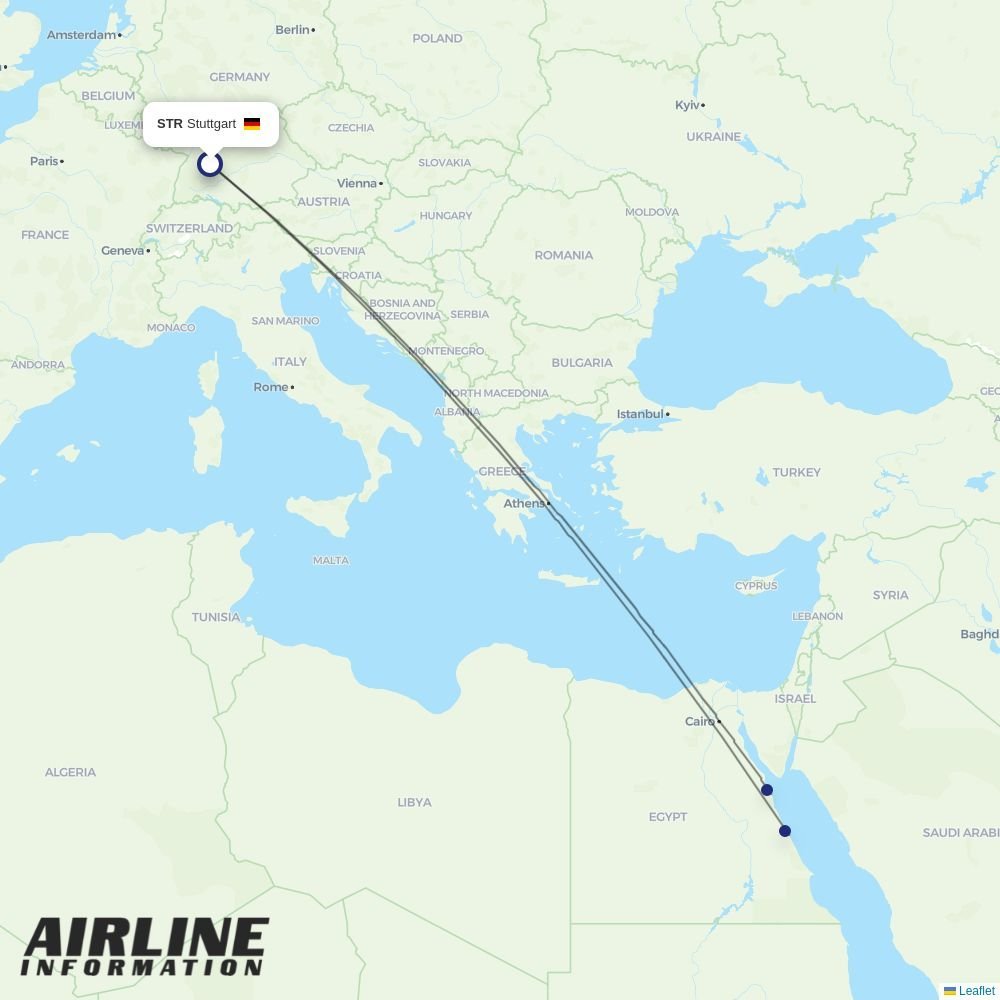 Air Cairo routes from STR
