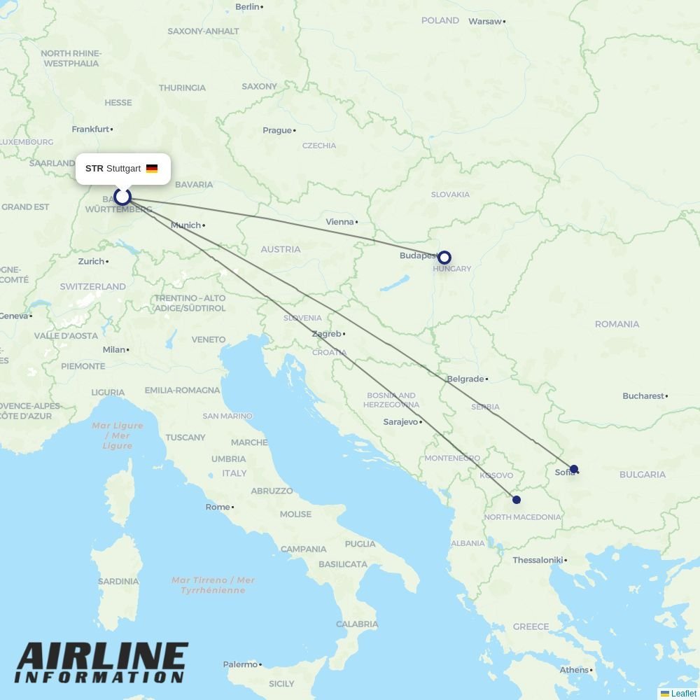Wizz Air routes from STR